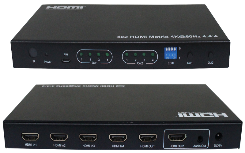 4x2 HDMI2.0 Matrix, Support 4K@60hz