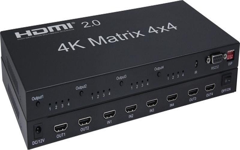 4Kx2K 2.0 HDMI Matrix 4x4, support 3D, RS232, EDID