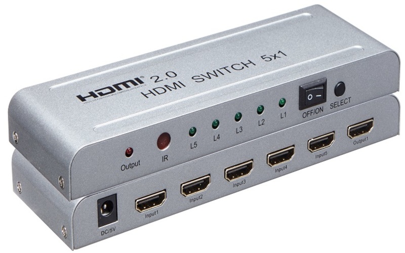 4K 5x1 HDMI Switch, support 4K@60Hz