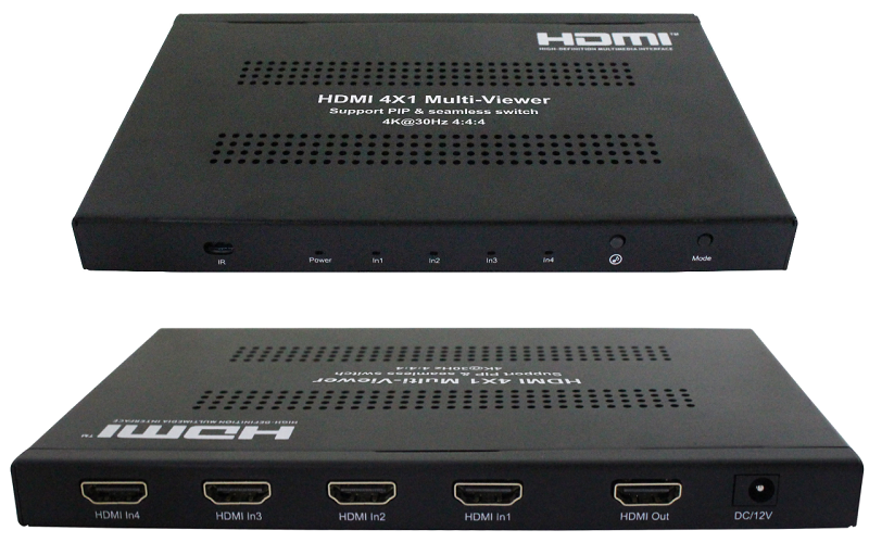 4K HDMI 4x1 Quad Multi-Viewer, support PIP& Seamless Switch
